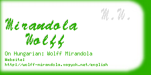 mirandola wolff business card